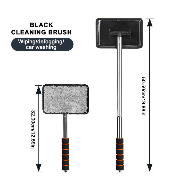 SEAMETAL Car Windshield Glass Cleaner Microfiber Car Window Cleaning Brush Extendable Handle Interior Exterior Car Wash Tools