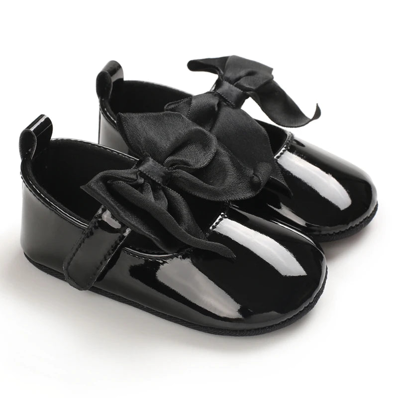 2025Black Fashion Newborn Party Princess Shoes  Boys And Girls' First Step Walking Shoes Rubber Soled Anti Slip Baby Shoes 0-18M