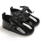2025Black Fashion Newborn Party Princess Shoes  Boys And Girls' First Step Walking Shoes Rubber Soled Anti Slip Baby Shoes 0-18M