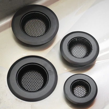 Black Stainless Steel Mesh Sink Strainers Kitchen Bathroom Sink Filters Sink Strainer Drain Hole Filter Trap Waste Screen S/M/L