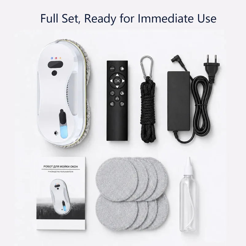 DIVEDEER Window cleaner for home use fully automatic single water spray window cleaner remote control window cleaner robot