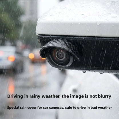 Car Reversing Camera Rain Cover Car Rear Camera Rain Cover Carbon Fiber Pattern Car Rear View Camera Protection Trim Dust Shield