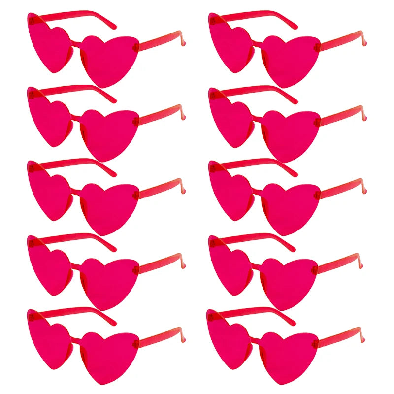6/8/10/12pcs Wedding Bridal Shower Sunglasses Pink Red Heart Glasses Bride To Be Bridesmaid Gifts Bachelorette Hen Party Decors