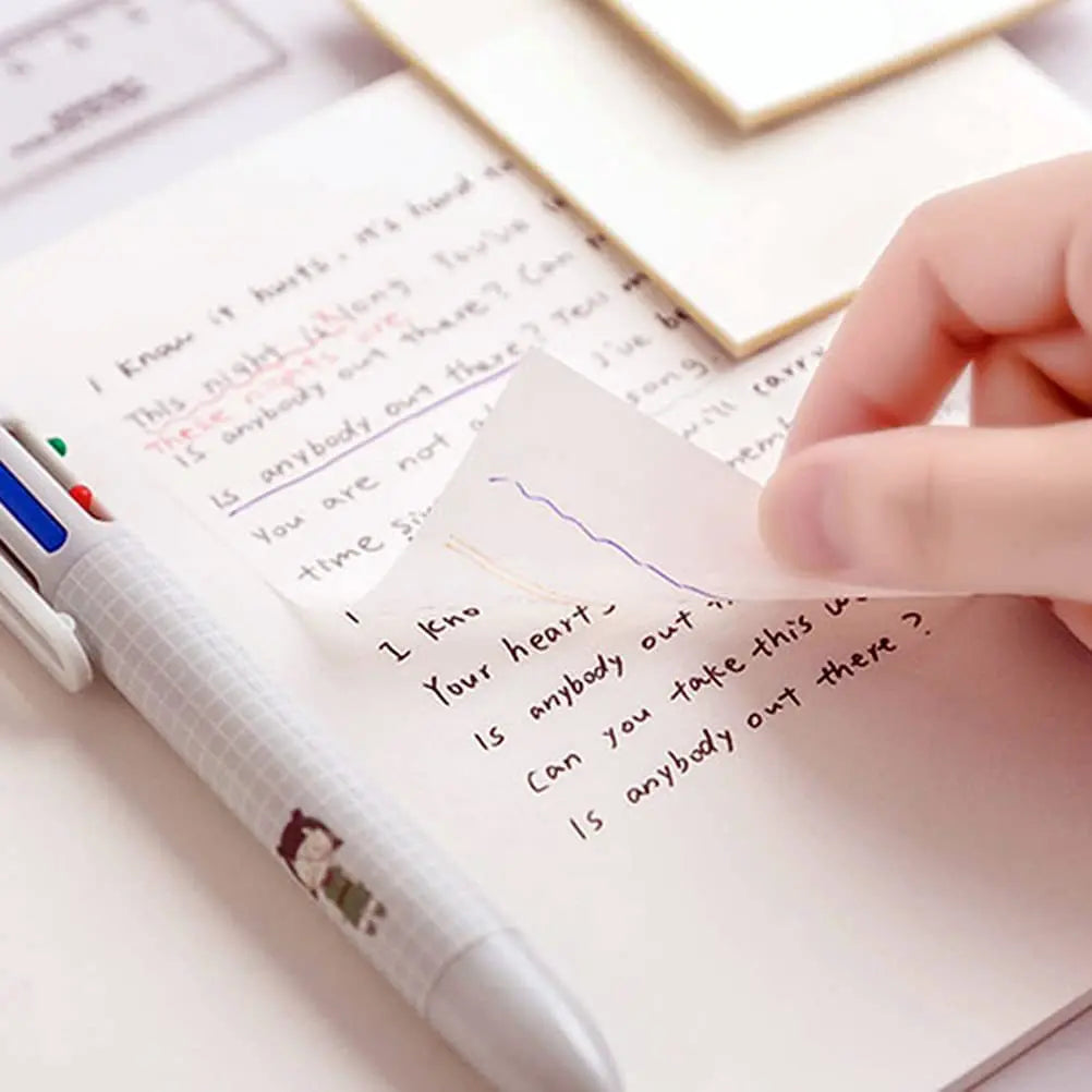 Transparent Sticky Note Pad, 3 Different Size See Through Clear Sticky Notes, Waterproof Memo Pad, PET Reminder Note