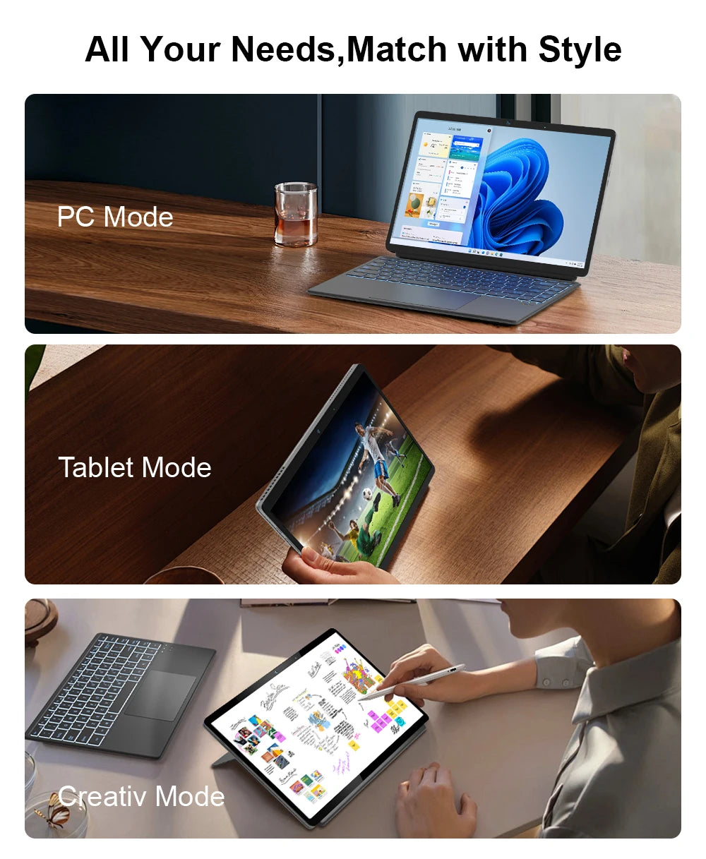 Ninkear T40 Tablet Mini Laptop 14 inch 2 in 1 Intel N100 16GB+512GB 1200P IPS Touch Screen Windows 11 Notebook Free Shipping