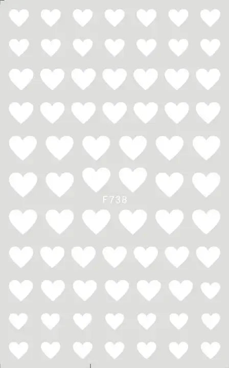 3d Nail Art Stickers Red Black White Love Hearts Stars Clouds French Full Tips Adhesive Nail Decals Slider For Manicure