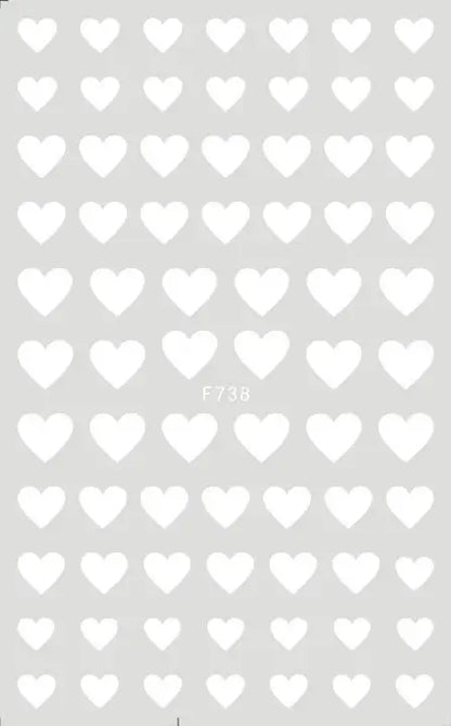 3d Nail Art Stickers Red Black White Love Hearts Stars Clouds French Full Tips Adhesive Nail Decals Slider For Manicure