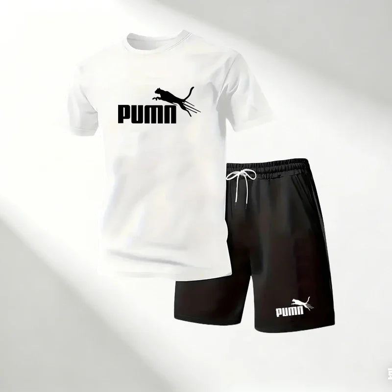 Hot Sale 2026 Men's T-Shirts Sets O-Neck Short Sleeve+Sports Shorts Quick Dry Casual Street Fashion Home Outdoor Running 2 Piece