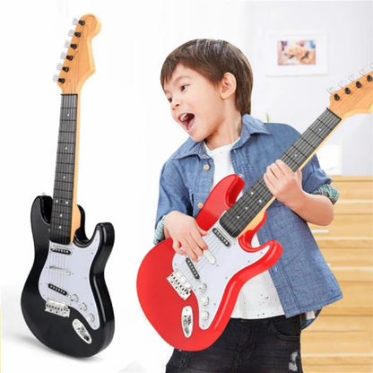 4-string Children Electric Guitar Toy with Music Light Beginner Electric Guitar Ukulele Children's Toy Musical Instrument Gift