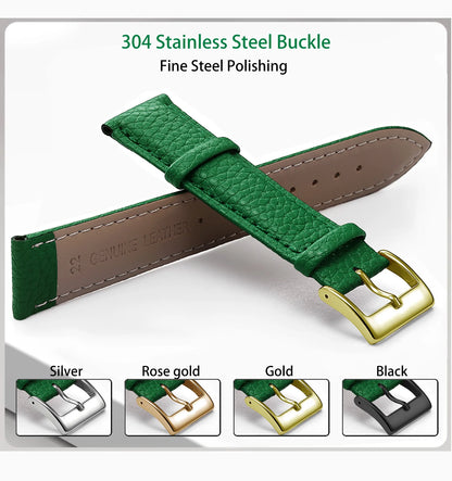 SAMCO Genuine Leather Watch Band 12/14/16/18/19/20/21/22/24 mm Watch Strap for Man Women High-quality Wrist Watchband + Tool