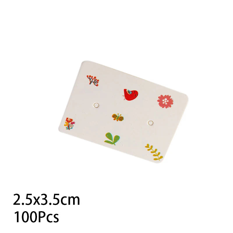 50/100Pcs 5x4cm Earring Cards Cardboard Labels DIY Jewelry Display Stand Holder Small Businesses Selling Packaging Supplies