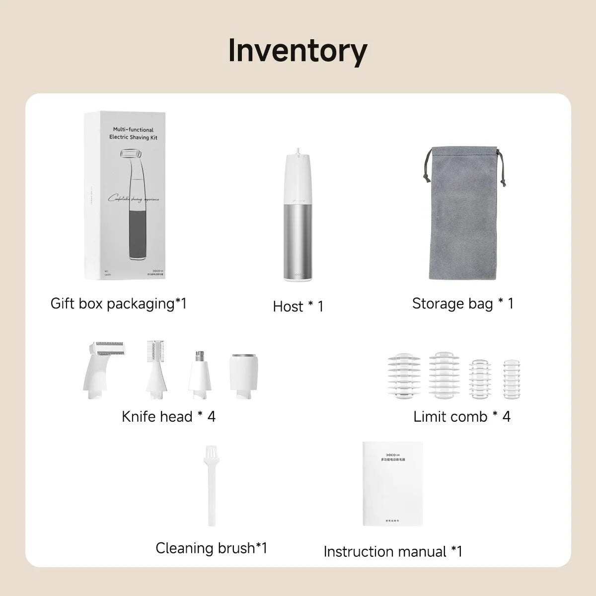 DOCOLAB Electric Razor Depilador Trimmer Shaver Epilator 4 In 1 Body Hair Removal Bekini Painless Cordless Gifts Men Women