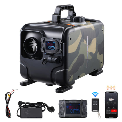 SucceBuy 8KW Car Heater 12V/24V All in One Diesel Air Heater Bluetooth/Display/CO Alarm Horizontal Diesel Heater for Vehicle RV