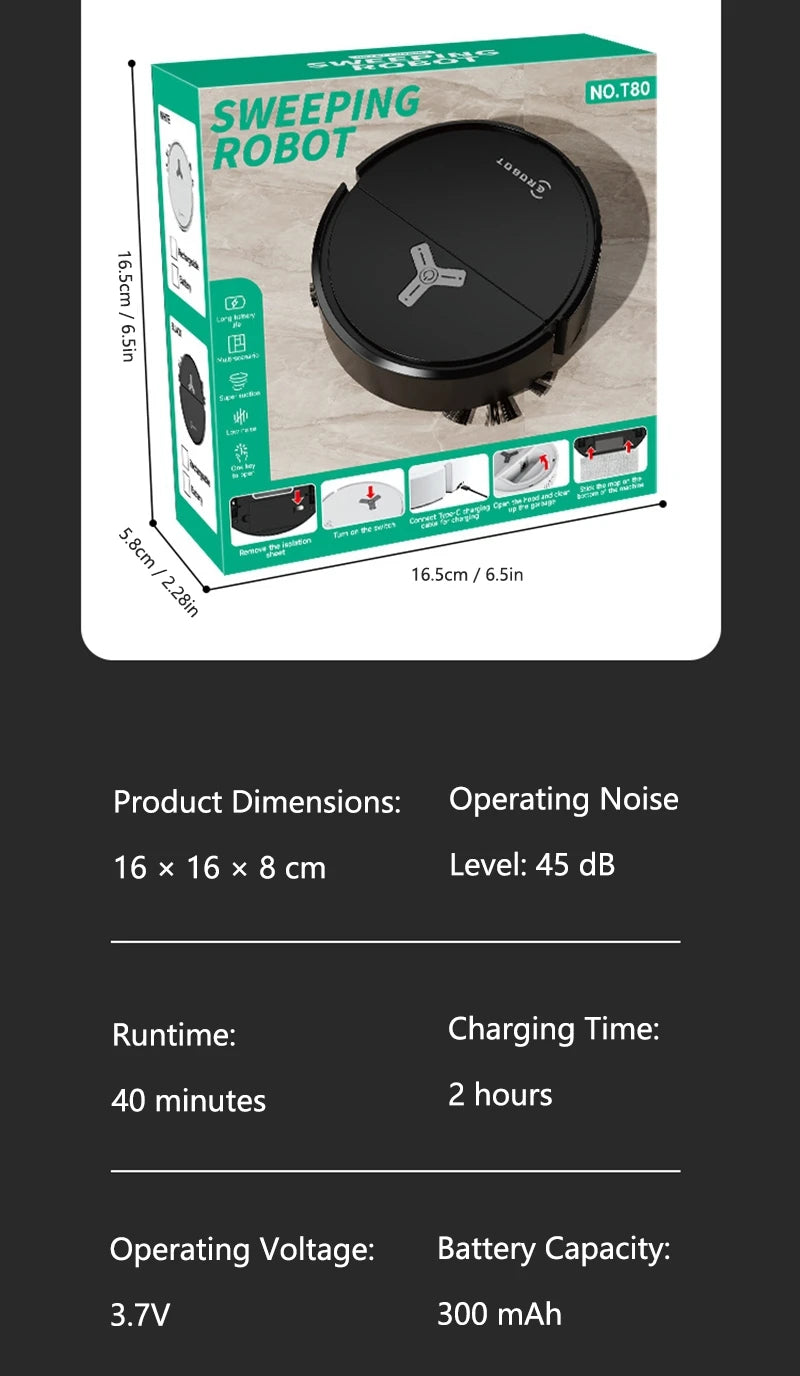 Lenovo Mini Sweeping Machine Smart  Vacuum Cleaner Small Household Appliances Multi-function Intelligent Automatic Sweep Robot
