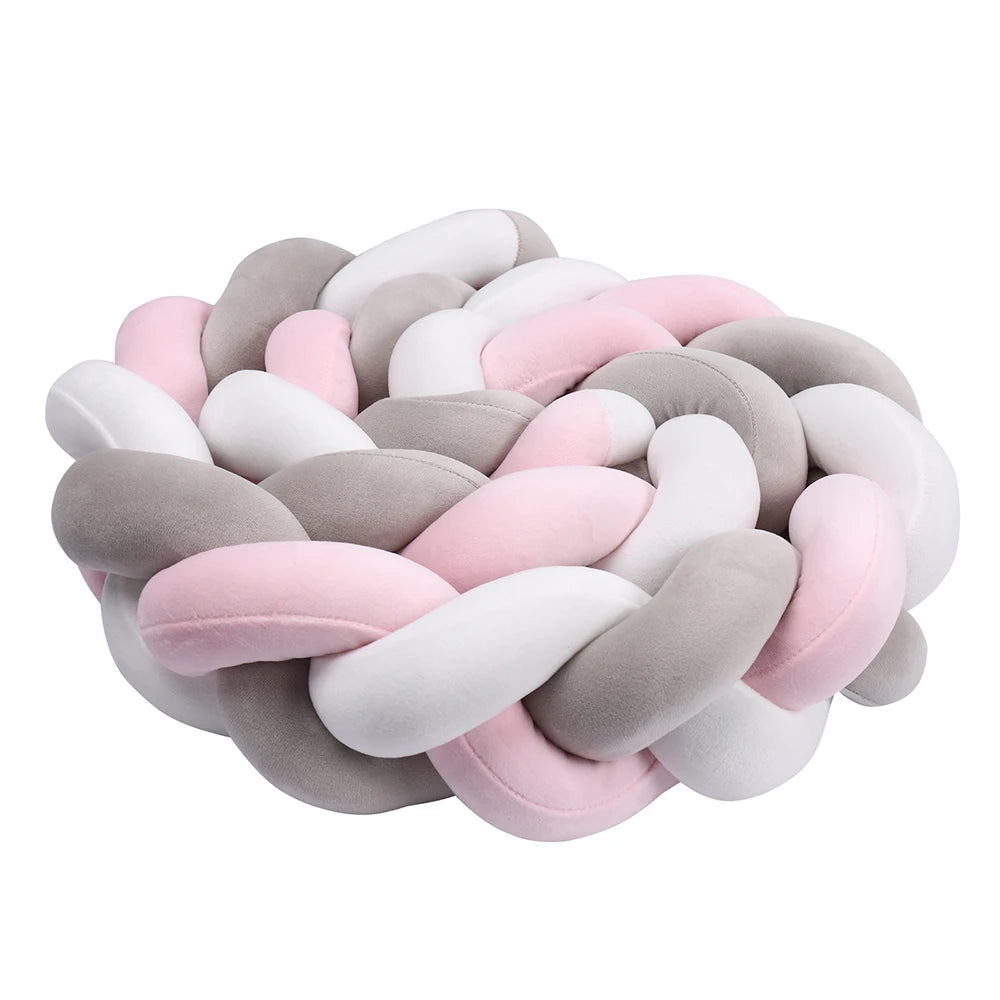 1-4M Baby Bumper Bed Braid Knot Pillow Cushion Bumper for Infant Crib Protector Cot Bumper Room Decor Crib Bedding Braid Set