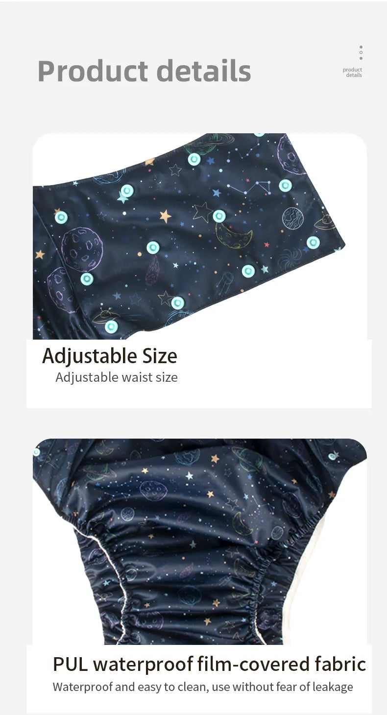 Ice Silk Adult Cloth Disaper Waterproof Old Man's Diaper Pants Reusable Diapers Trouser Pocket Anti-leak Breathable Nappy Pads