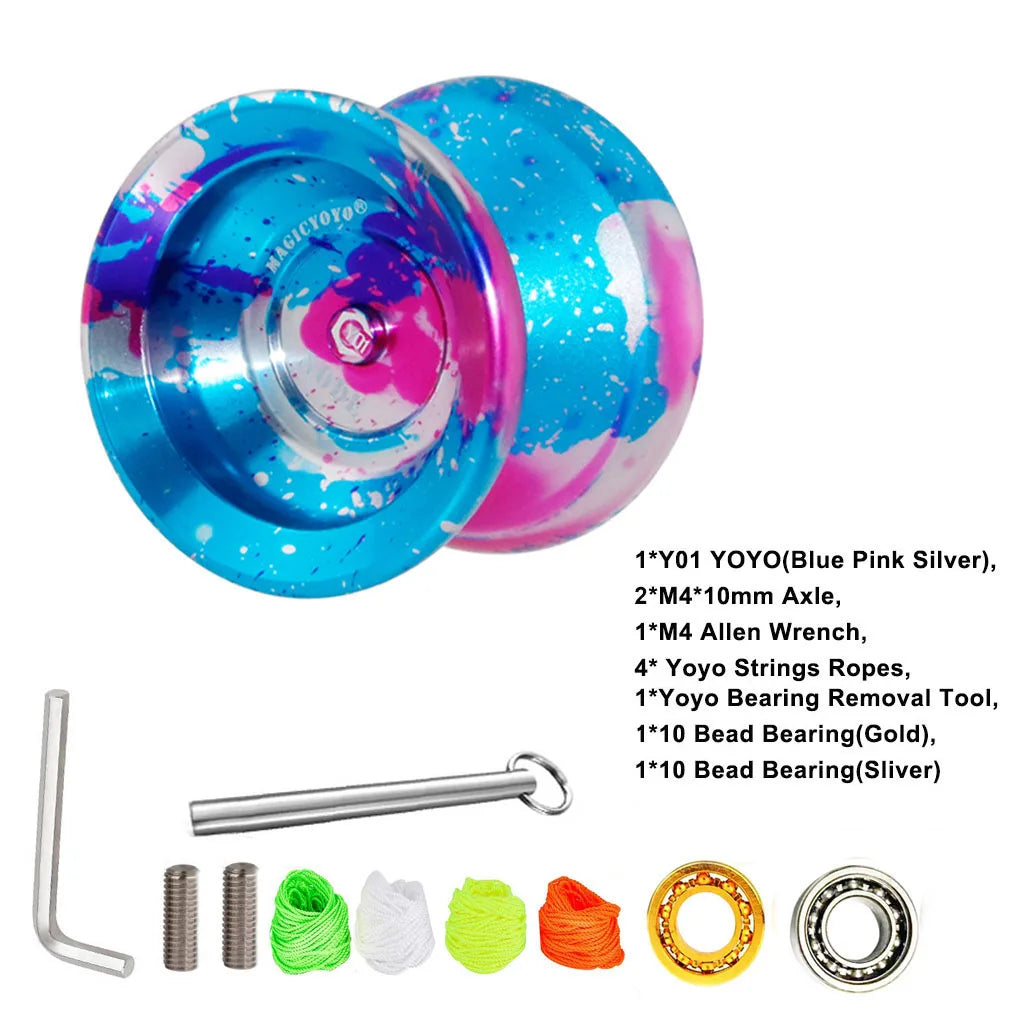 MAGICYOYO Y01-Node N12 Series Metal Yoyo Ball Toy 10-Ball Bearing W/ String Ropes Yoyo Toys N12 Yoyo