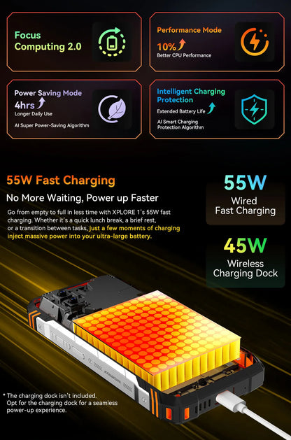 Blackview XPLORE 1 Outdoor 5G Rugged Smartphone Android 15, 6.78'' 2.4K Display, 16GB+512GB, 20000mAh, Waterproof Mobile Phone