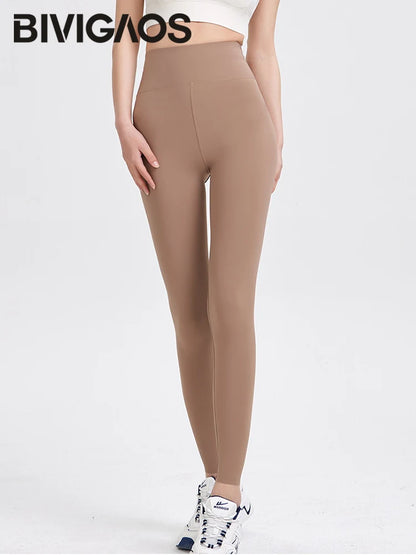 BIVIGAOS High-Quality Summer Sunscreen Shark Leggings Women Ultra-Thin High Elastic Nude Feeling Seamless Sport Fitness Leggings