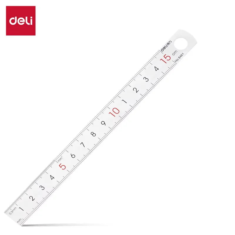 DELI Metal Ruler Precison Clear Marking Craft Wood Working Draft Measure Tool