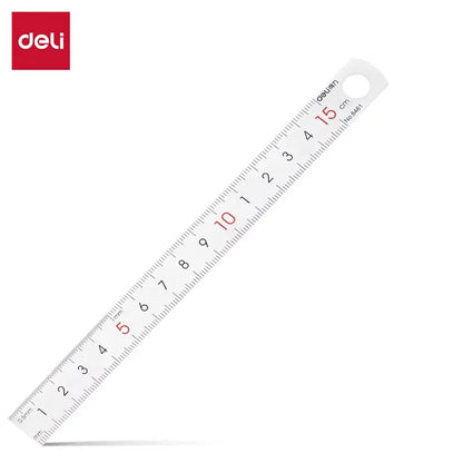 DELI Metal Ruler Precison Clear Marking Craft Wood Working Draft Measure Tool