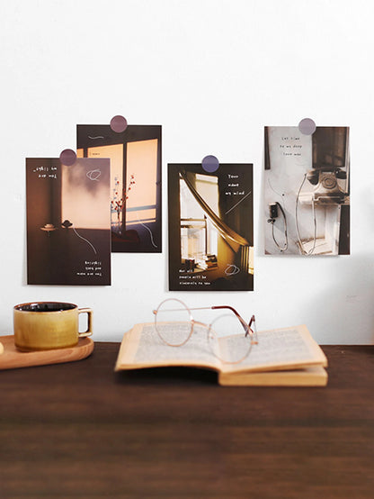 30pcs/pack Lifestyle-Themed Decorative Cards, Various Patterns, for Home Walls and Photo Frames (Includes Stickers)