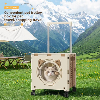 Pet outdoor pet travel trolley cat dog trolley folding shopping cart supermarket household