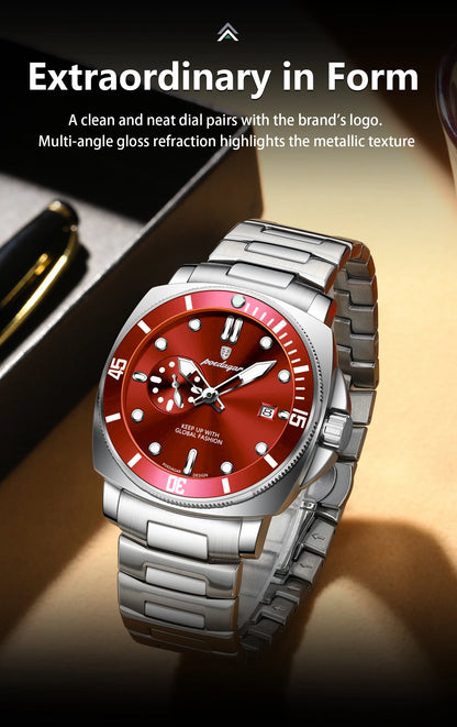 POEDAGAR Luxury Trendy Men Watch Waterproof Luminous Date Stainless Steel Male Watch Quartz Business Sports Men's Watches Reloj