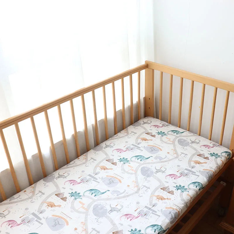Baby Crib Fitted Sheet Newborns Bed Linen Children Cotton Cot Mattress Cover Protector For Toddler 130x70cm Allow Custom Size