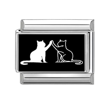 Fashion Dog Cats Star Black Red Charm Bracelet Fit 9mm Bracelet Stainless Steel Italian Links Making DIY Jewelrys Wholesale