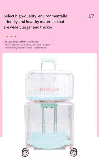 Pet Outdoor Suitcase Portable Car Mounted Double-layer Transparent Breathable Cat and Dog Tour Cat Bag
