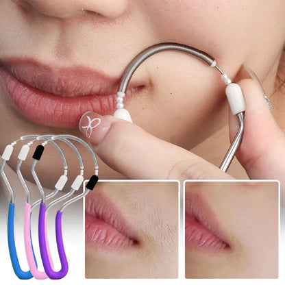 Face Epilator Fine Hair Fetal Hair Manual Spring Facial Hairs Removal Painless Remove Unwanted Hair on Upper Lip Chin Neck Tools