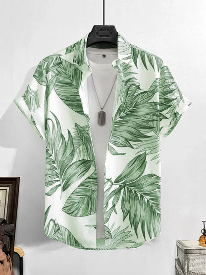 Hawaiian Shirt Man Print Casual Thin Beach Slim Fashion Shirt High Quality Luxury Black Social Vintage Funny Oversized Clothes