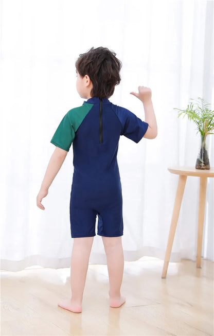2-10T Summer Kids Boy Swimsuits Vacation Beach Pants Long sleeve Tops with Hat Toddler Sets Fashion Children Surfing Swim Suit