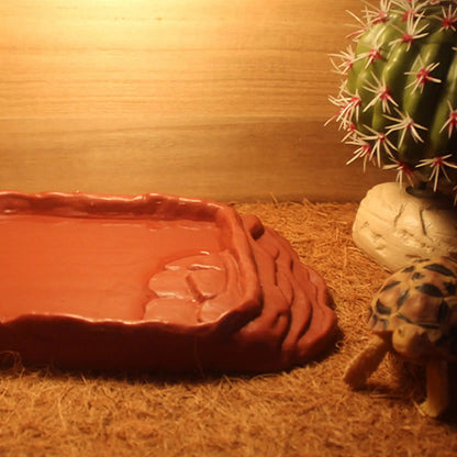 Anti-Slip Ladders Reptile Bowl Reptile Bathing Pool Tortoise Bathtub Water Dish Aquarium Ornament Tortoise Habitat Accessories