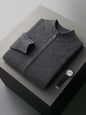 100% Merino Wool Two-piece Suit for Men Autumn Winter Knitting Zipper Cardigan and Slim-fit Pants Warm Thickened Clothing Sets