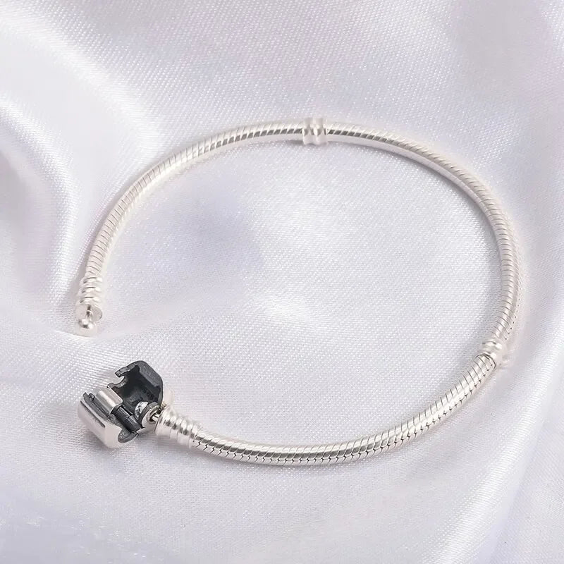 Handmade Original Fine Jewelry 925 Silver Charm Bracelet Soft Smooth Snake Bone Bracelets for Women