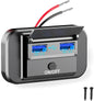 90W 3 Ports Dual PD Car Charger Socket with ON OFF Switch 18W QC3.0 Fast Charging for Motorbike Car Boat ATV UTV Camper Caravans