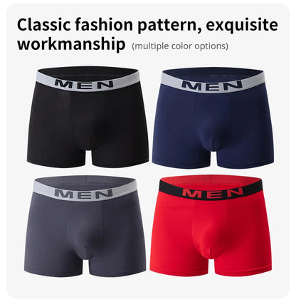4/10 Piece Men's Four Season Black Fashionable Casual Basic Versatile Underwear Boxer Shorts Plus Size Youth Sports Base Shorts