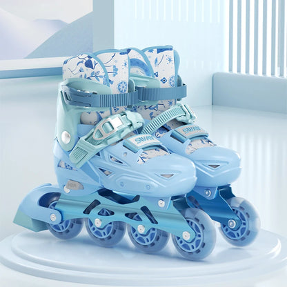 Szie 26-41 Adjustable Inline Roller Skate Shoes Flashing 4 Wheels Skates For Women Men Outdoor Skating Sneakers Boys Girls Gift