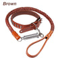 Heavy and Duty Large Dog Leash Genuine Leather Braided Dog Training Leash for Shepherd Medium Large Dogs Pet Supplies
