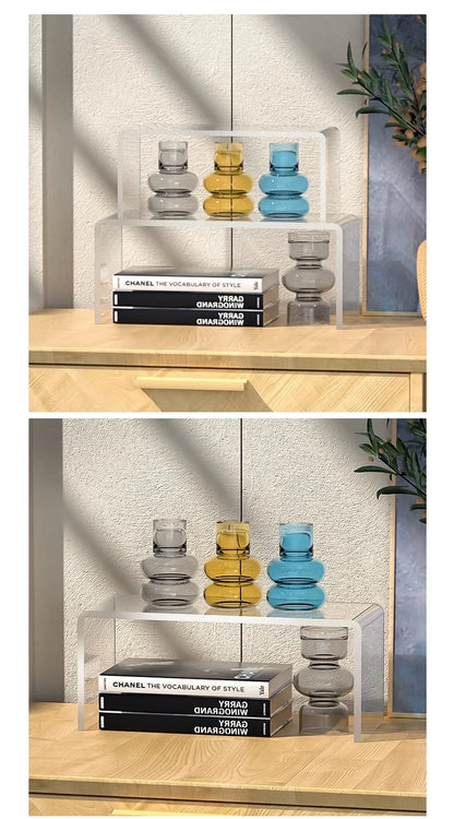 5mm Thick Acrylic Clear Storage Rack Desktop Display Cosmetics Storage Table Elevated Partition Board Toy Perfume Storage Rack