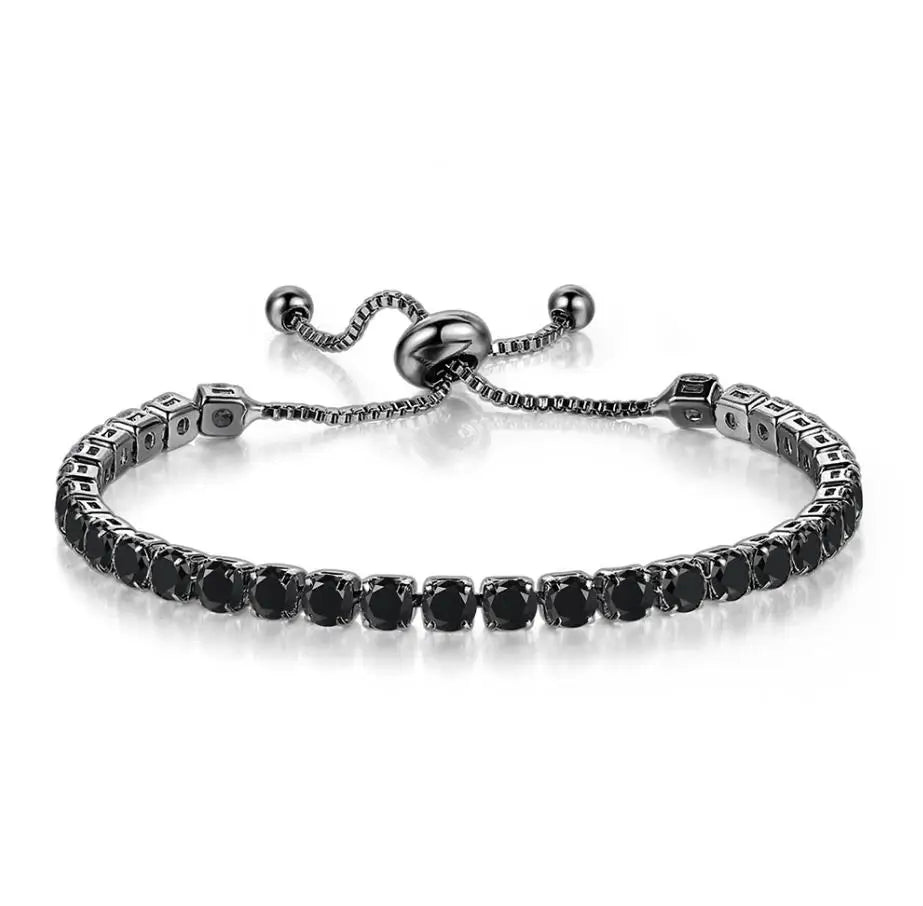 Adjustable Colorful Birthstone Tennis Bracelets for Women 4MM Crystal Bangle Female Hand Chain Trend Jewelry Accessories H133