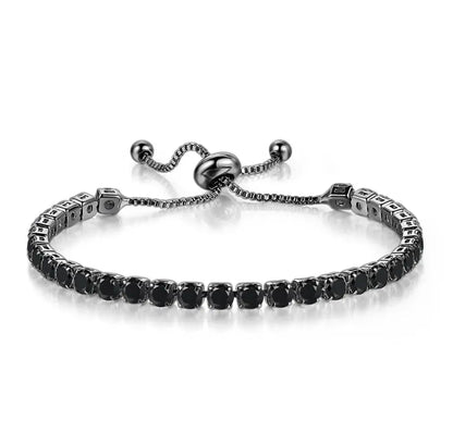 Adjustable Colorful Birthstone Tennis Bracelets for Women 4MM Crystal Bangle Female Hand Chain Trend Jewelry Accessories H133