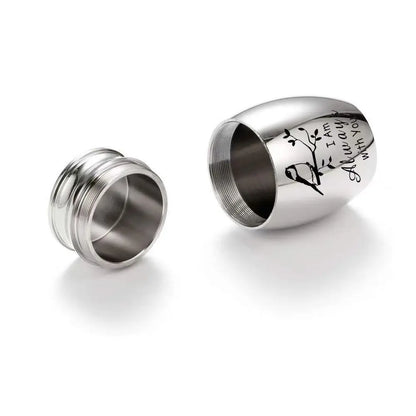 L27 Mini Stainless Steel Pet Cremation Urn Bird Branch Ashes Keepsake Memorial Container for Dog Cat Loss Remembrance Gift