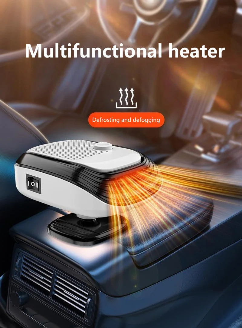 Fast Heating 12V/24V Car Heater & Defroster, Dual Speed Quick Warm Up, Front Demister for Winter Car Heating & Defogging