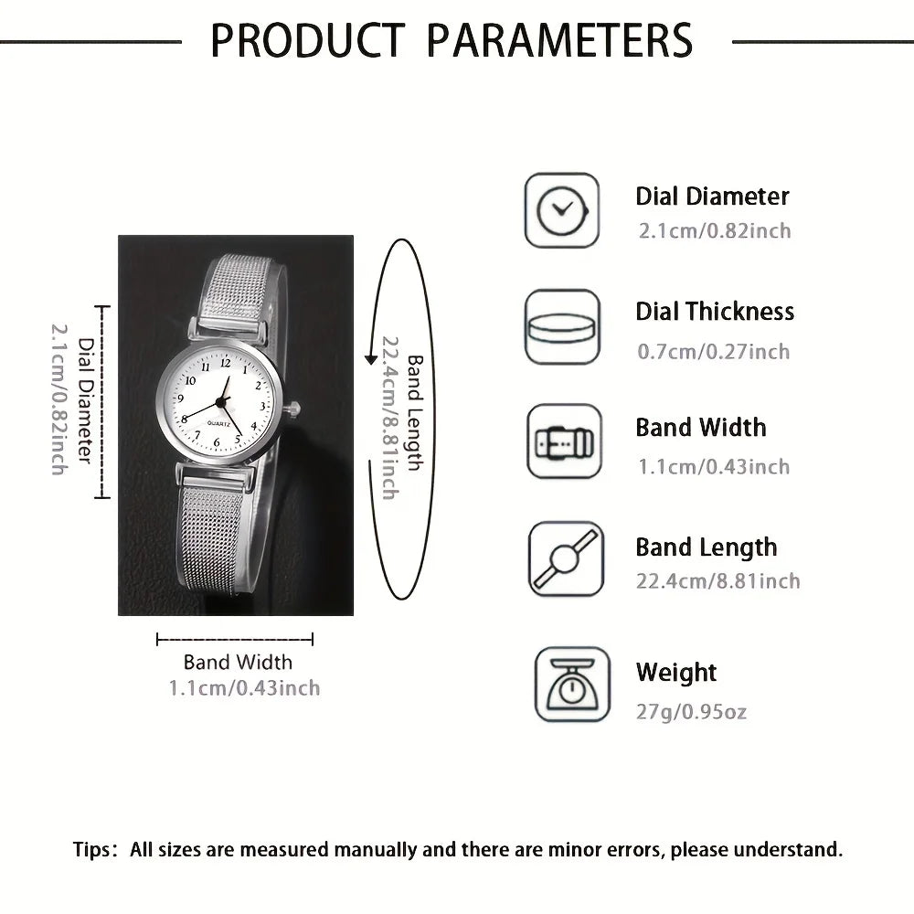Women Fashion Watch Casual Bracelet Watches Set Ladies Simple Dial Quartz Wristwatches Dress Clock Montre Femme
