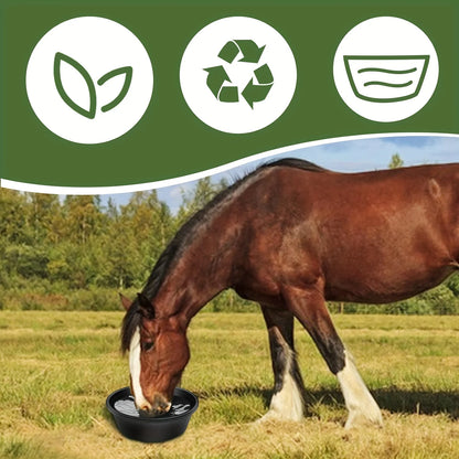 2Pcs Rubber Feeder Pan, 3 Gallon Rubber Horse Feed Pan Rubber Dog Bowl Pig Feeder Large Utility Feed Bucket for Goats Horses