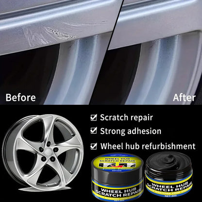 NEW Car Wheel Rim Scratch Refurbishment Paste, Tire Rim Scratch Paint Repair Paste - Black And White Silver Aluminum Alloy Rim