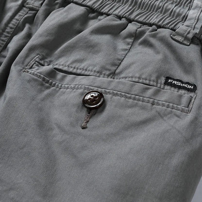 New Summer Men Cotton Multi pockets Cargo Shorts Jogger Loose Pants Man Casual Tooling Shorts Quality Male Shorts Pants NO Belts